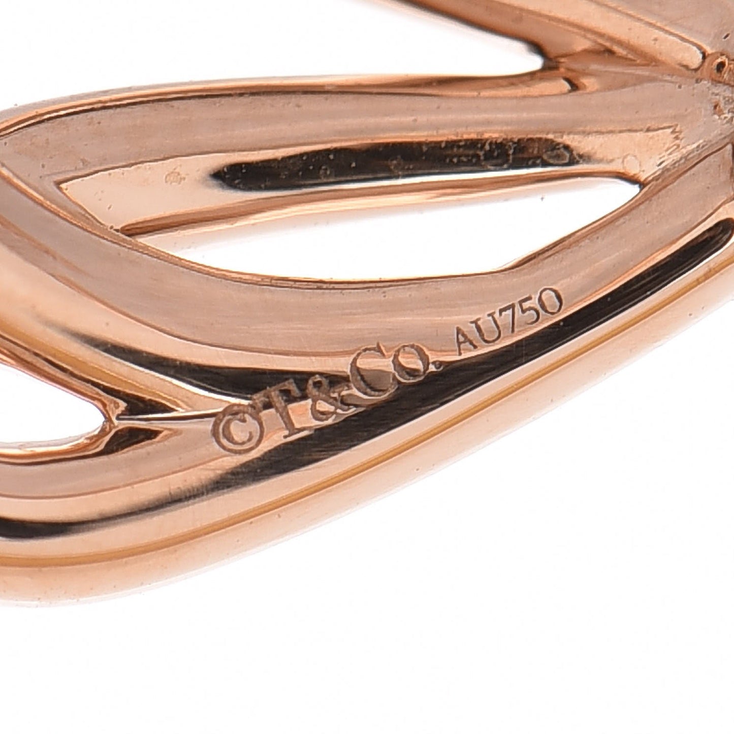 18K Rose Gold Diamond Bow Ring 53 6.25