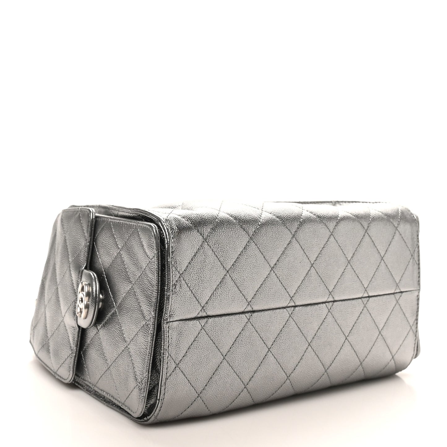 Metallic Caviar Quilted Small Chanel 25 Handbag Anthracite