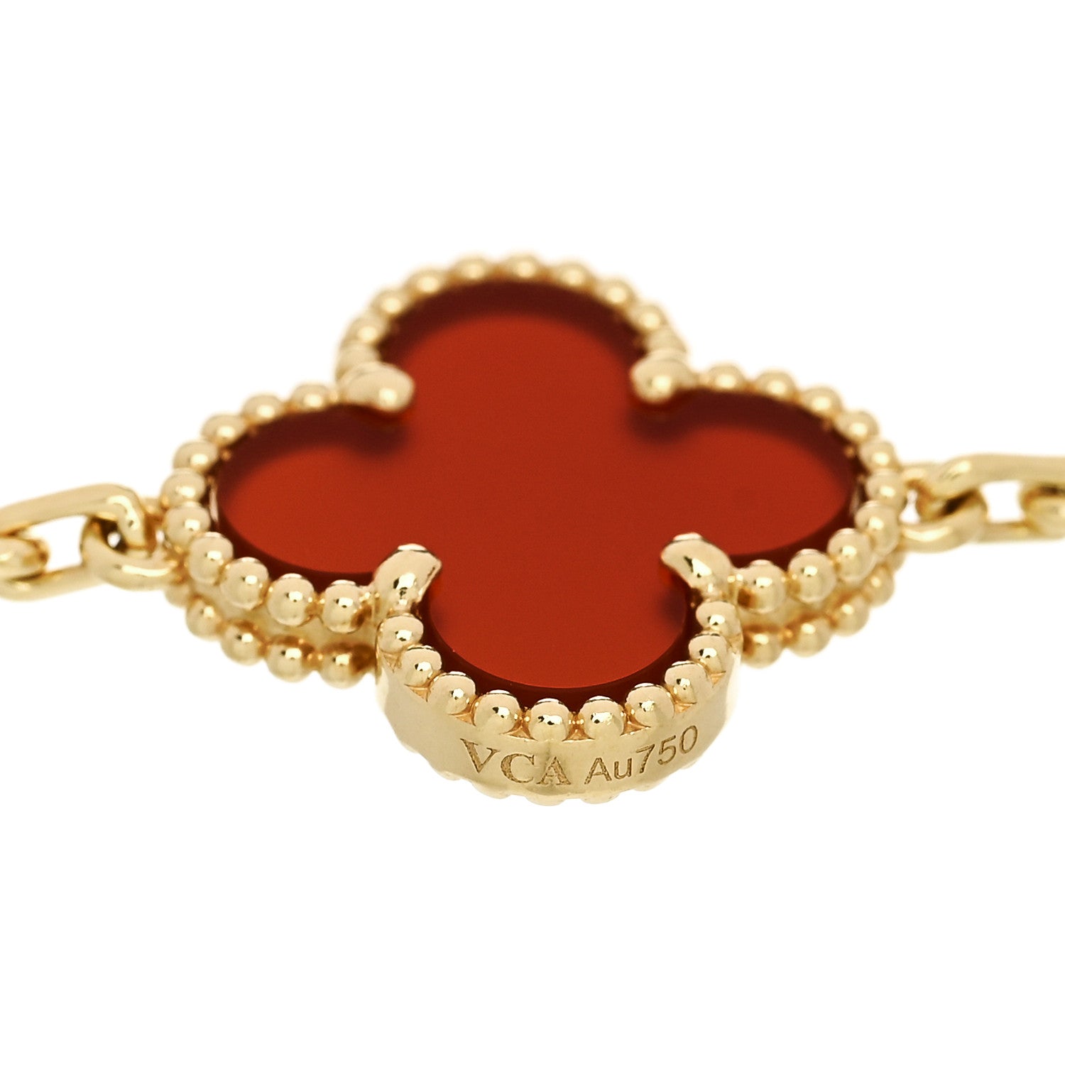 Van Cleef & Arpels 18K Yellow Gold Carnelian 5 Motifs Vintage