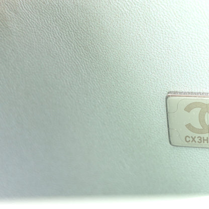 Chanel Iridescent Calfskin Quilted Medium Double Flap Light Blue 7 of 11