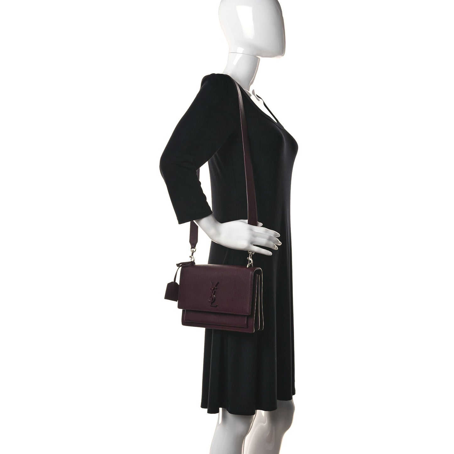 Calfskin Monogram Medium Sunset Satchel Rouge Legion