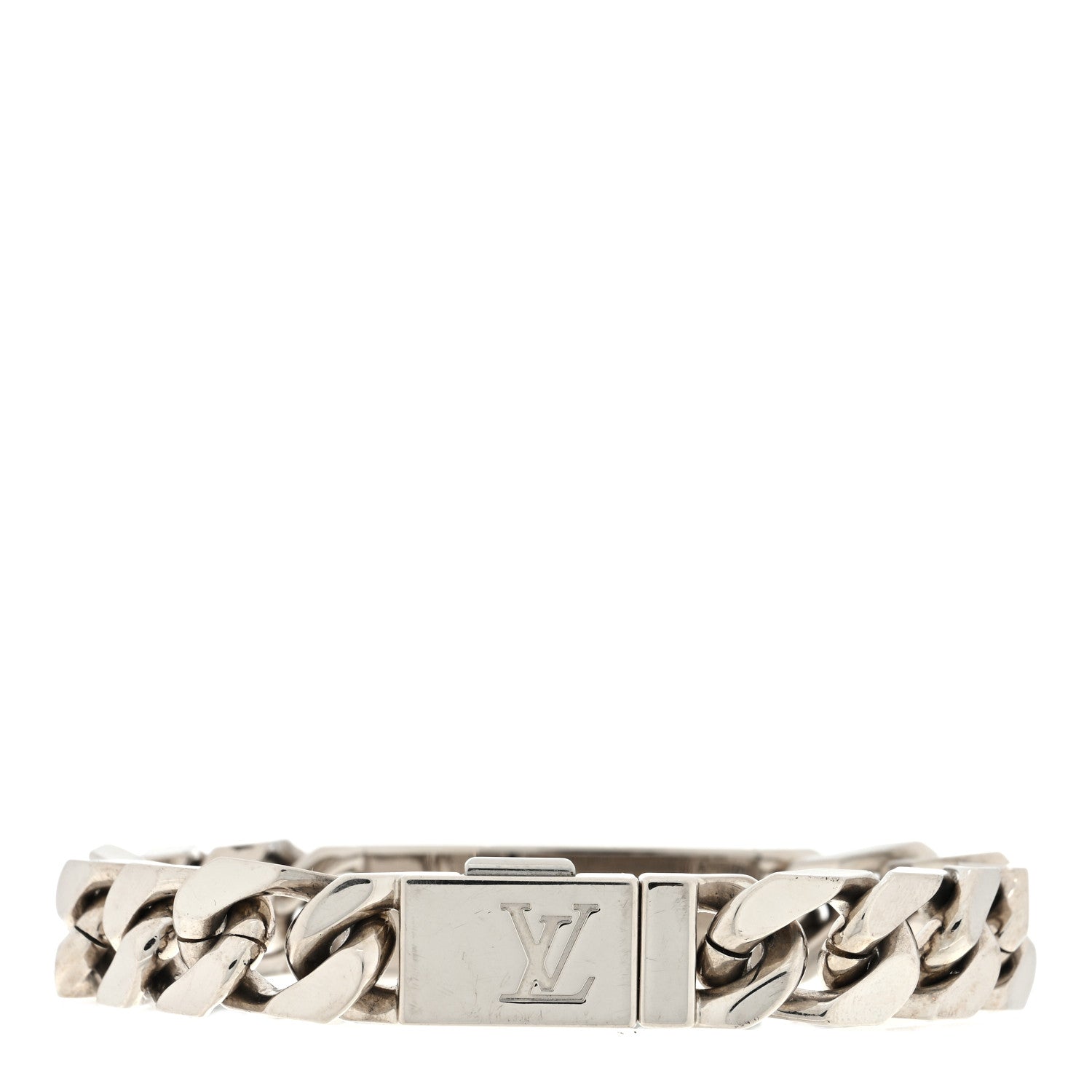 Louis Vuitton Zamac Palladium Monogram Chain Bracelet Silver 2 of 3