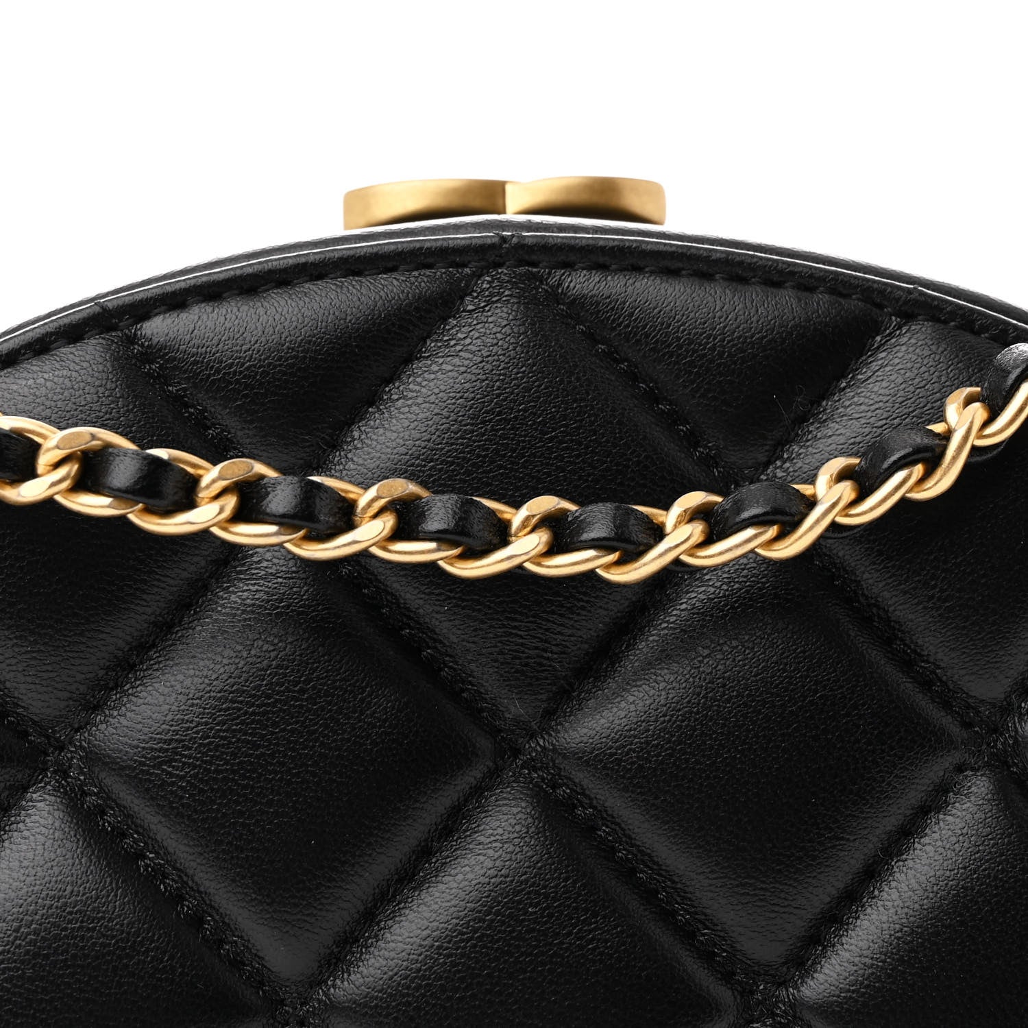 Chanel Lambskin Round Clutch With Chain Black 8 of 10
