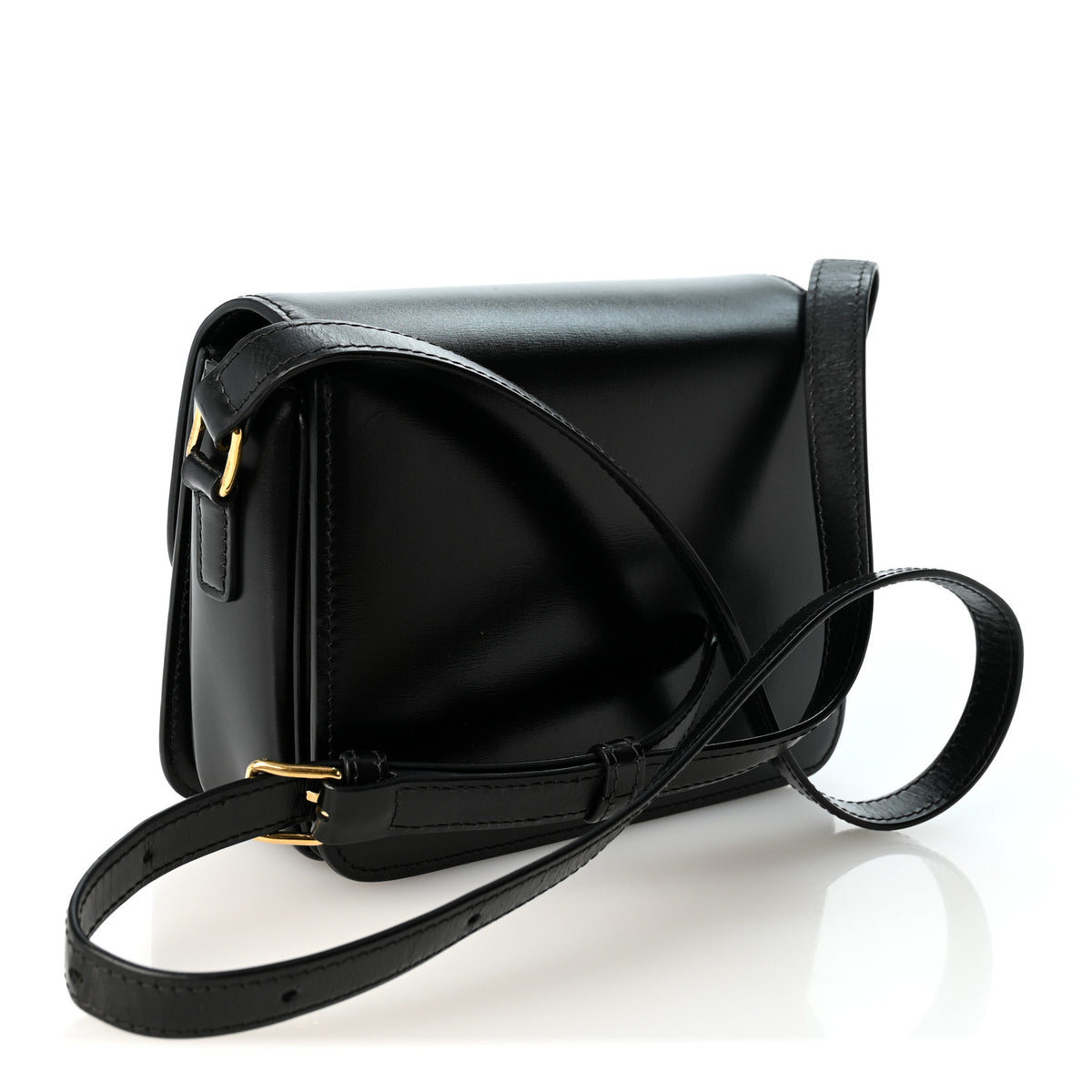 Celine Shiny Calfskin Teen Triomphe Black 3 of 10