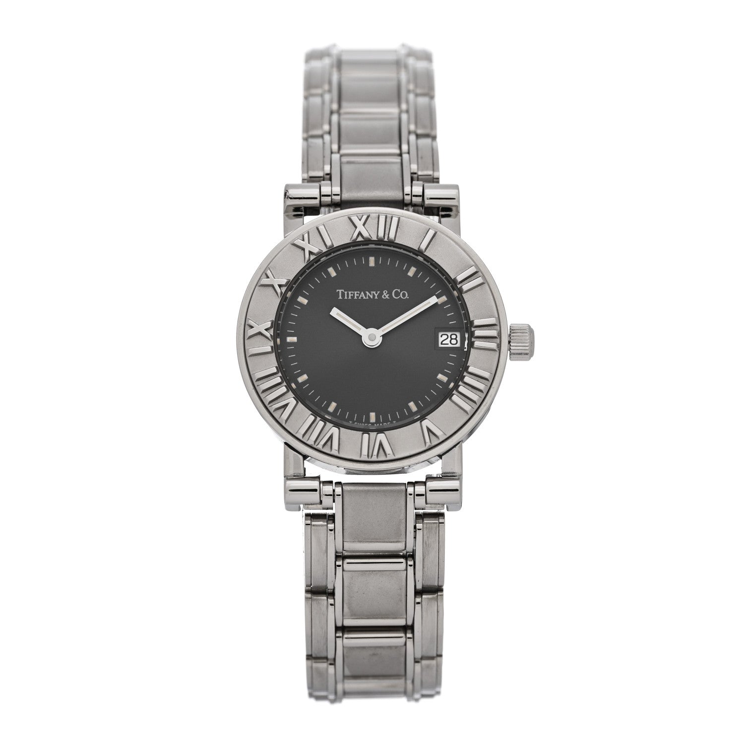 Tiffany Stainless Steel 25mm Atlas Quartz Watch Black 1 of 5