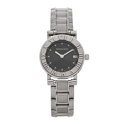 Tiffany Stainless Steel 25mm Atlas Quartz Watch Black 1 of 5