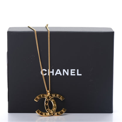 Chanel Metal CC Paris Button Necklace Gold 5 of 5