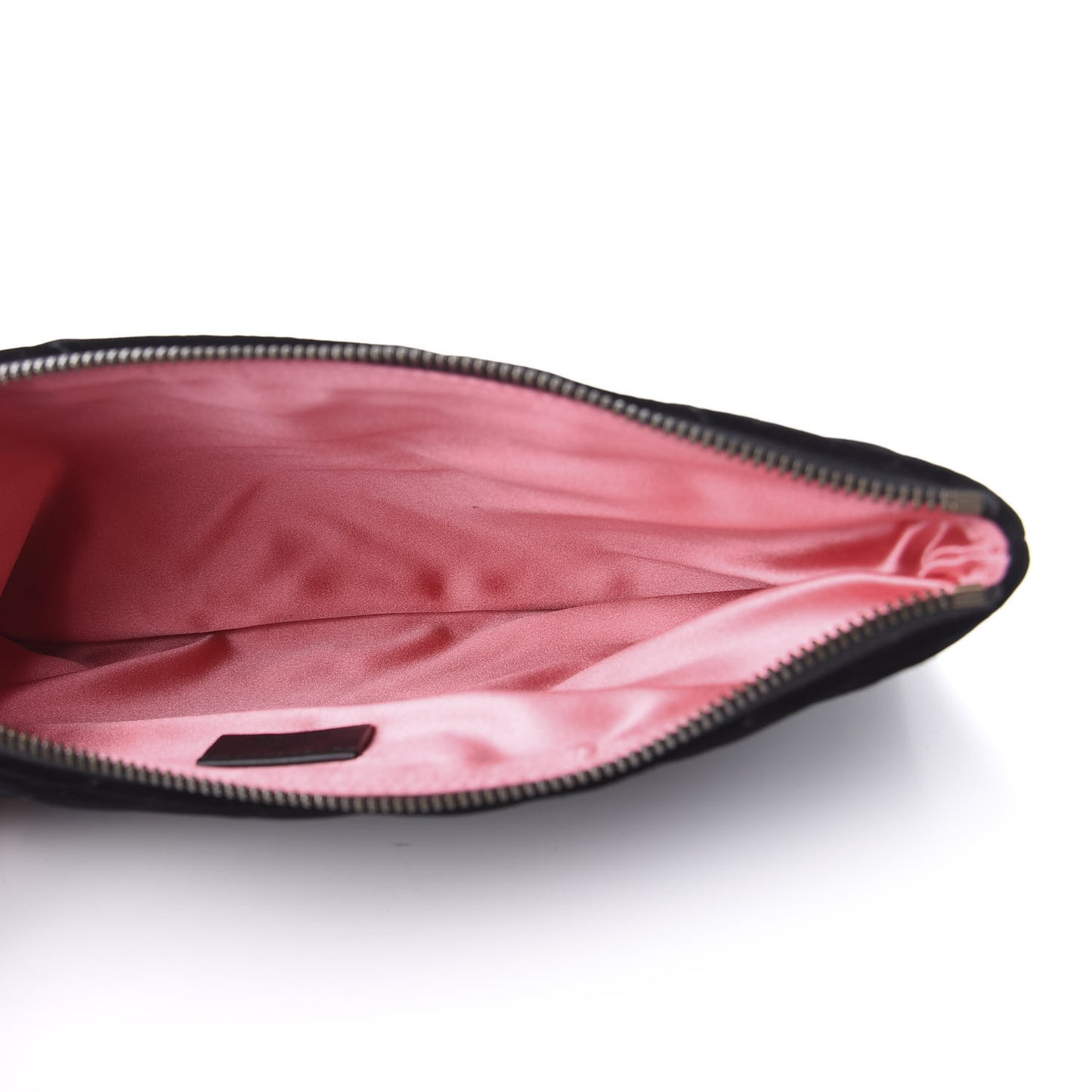 Velvet Matelasse GG Marmont Zip Pouch Black