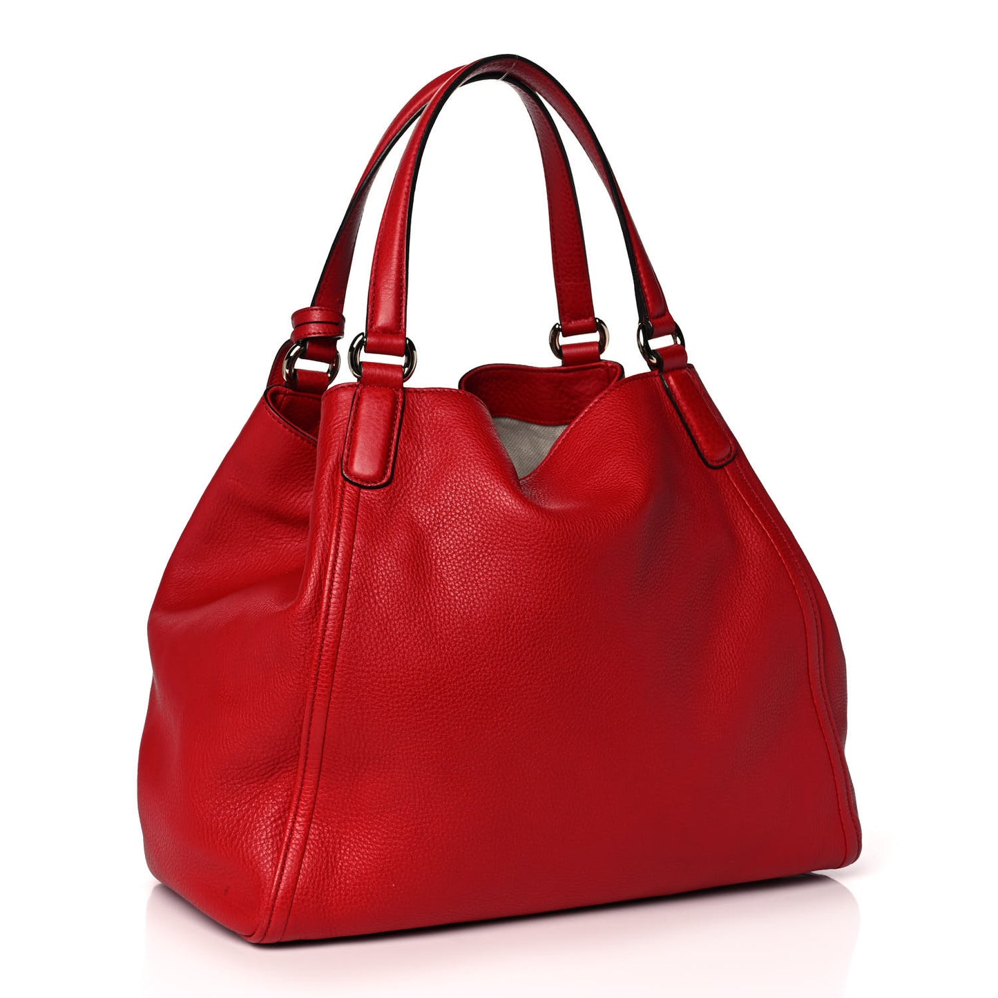 Pebbled Calfskin Medium Soho Shoulder Bag Red