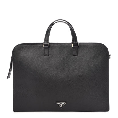 Prada Saffiano Travel Briefcase Black 1 of 16