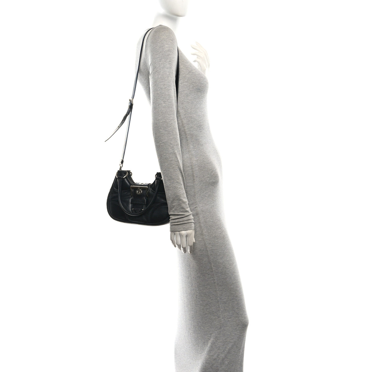 Nappa Soft Padded Re-Edition 2002 Moon Bag Black