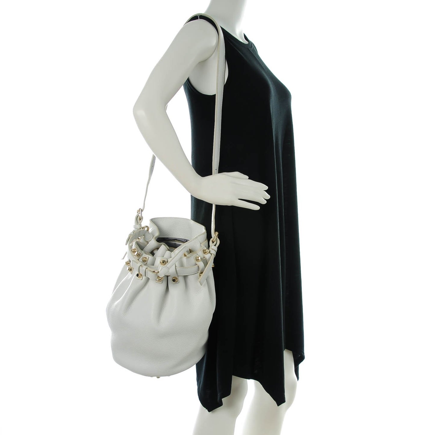Pebbled Lambskin Diego Bucket Bag Peroxide