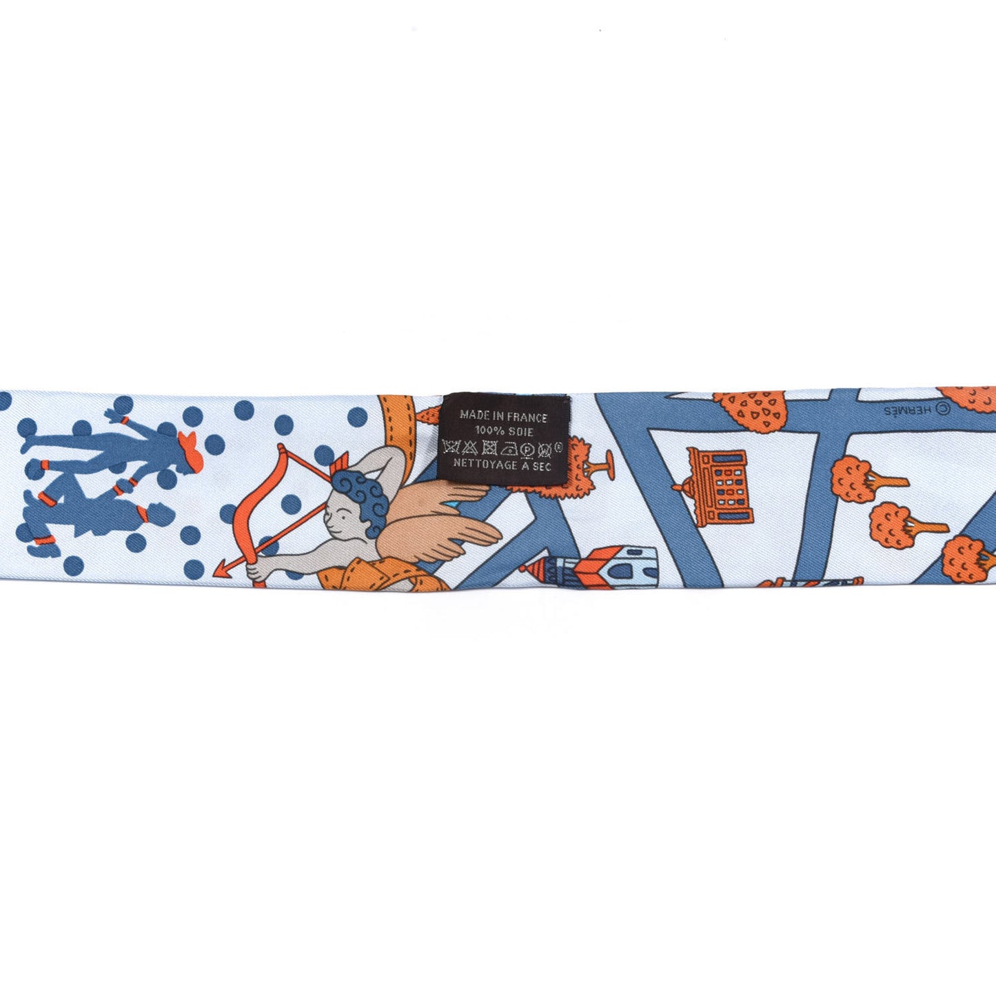 Silk Les Nouveaux Amoureux de Paris Twilly Ciel Blue Jean Orange