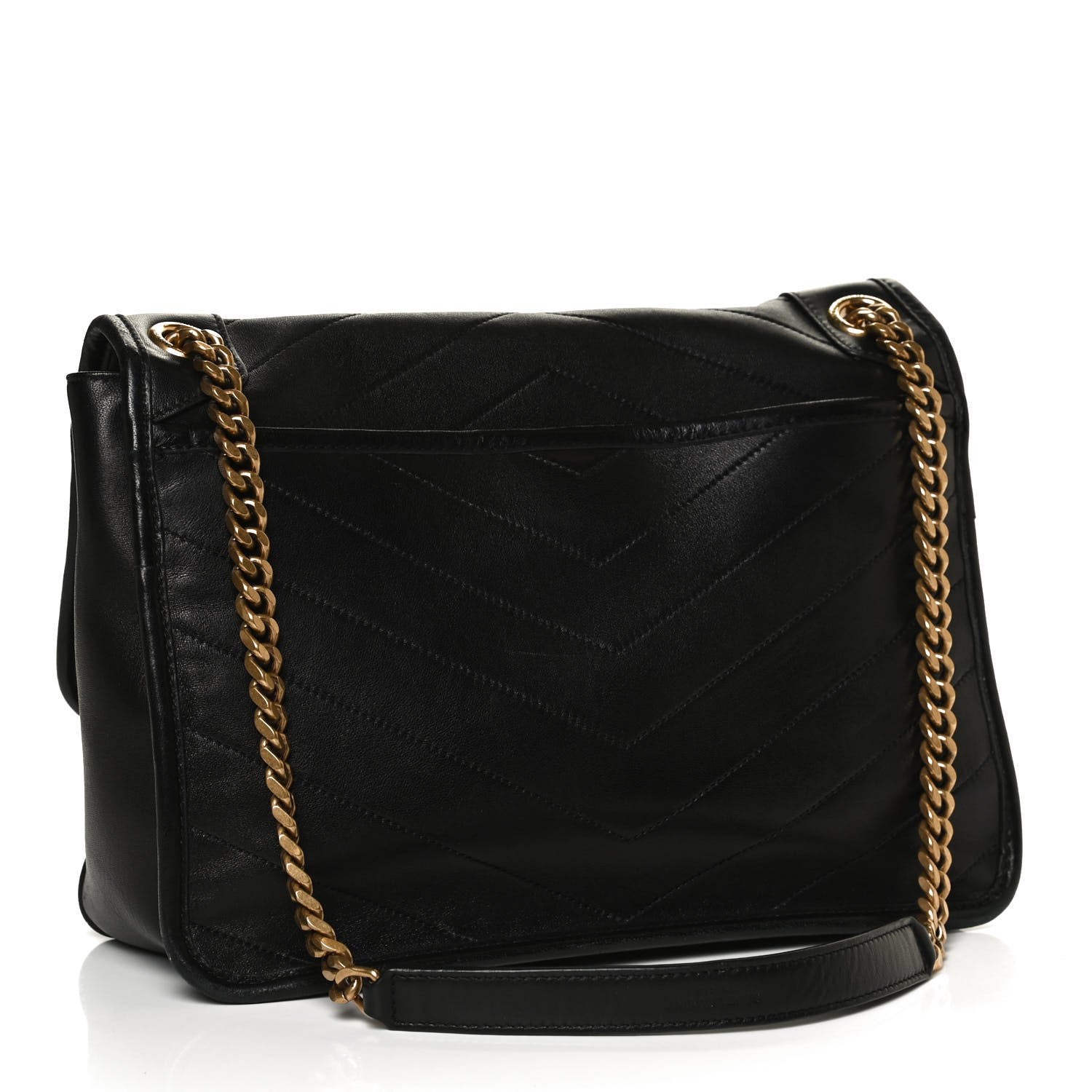 Saint Laurent Lambskin Matelasse Monogram Medium Niki Chain Satchel Black 3 of 11