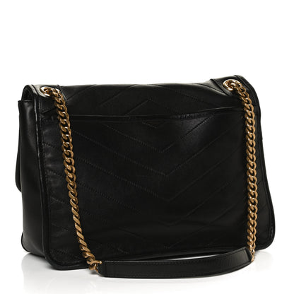 Saint Laurent Lambskin Matelasse Monogram Medium Niki Chain Satchel Black 3 of 11