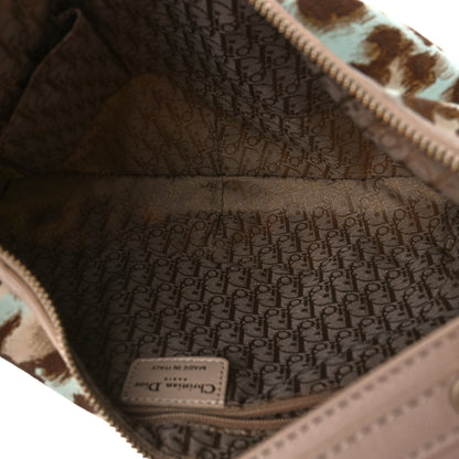 Christian Dior Canvas Leopard Print Buckle Hobo Beige 5 of 9