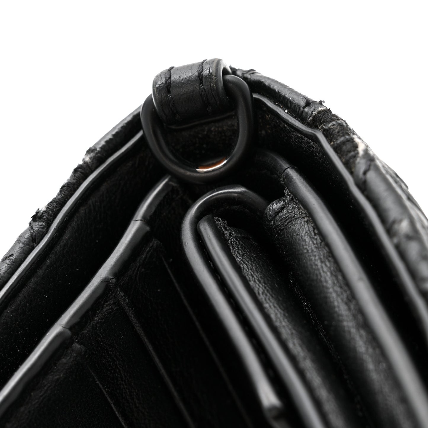 Faux Calfskin Fabric Sneakerhead Crossbody Wallet Black