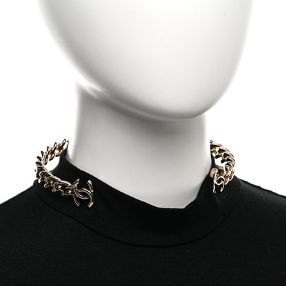 Chanel Metal CC Chain Link Choker Necklace S Gold 2 of 6