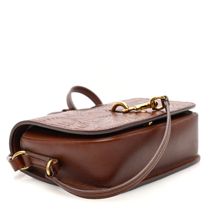 Saint Laurent Calfskin Floral Tooling Embossed Toy Charlotte Messenger Bag Toasted Brown 4 of 9