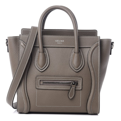 Celine Drummed Calfskin Nano Luggage Souris 1 of 8