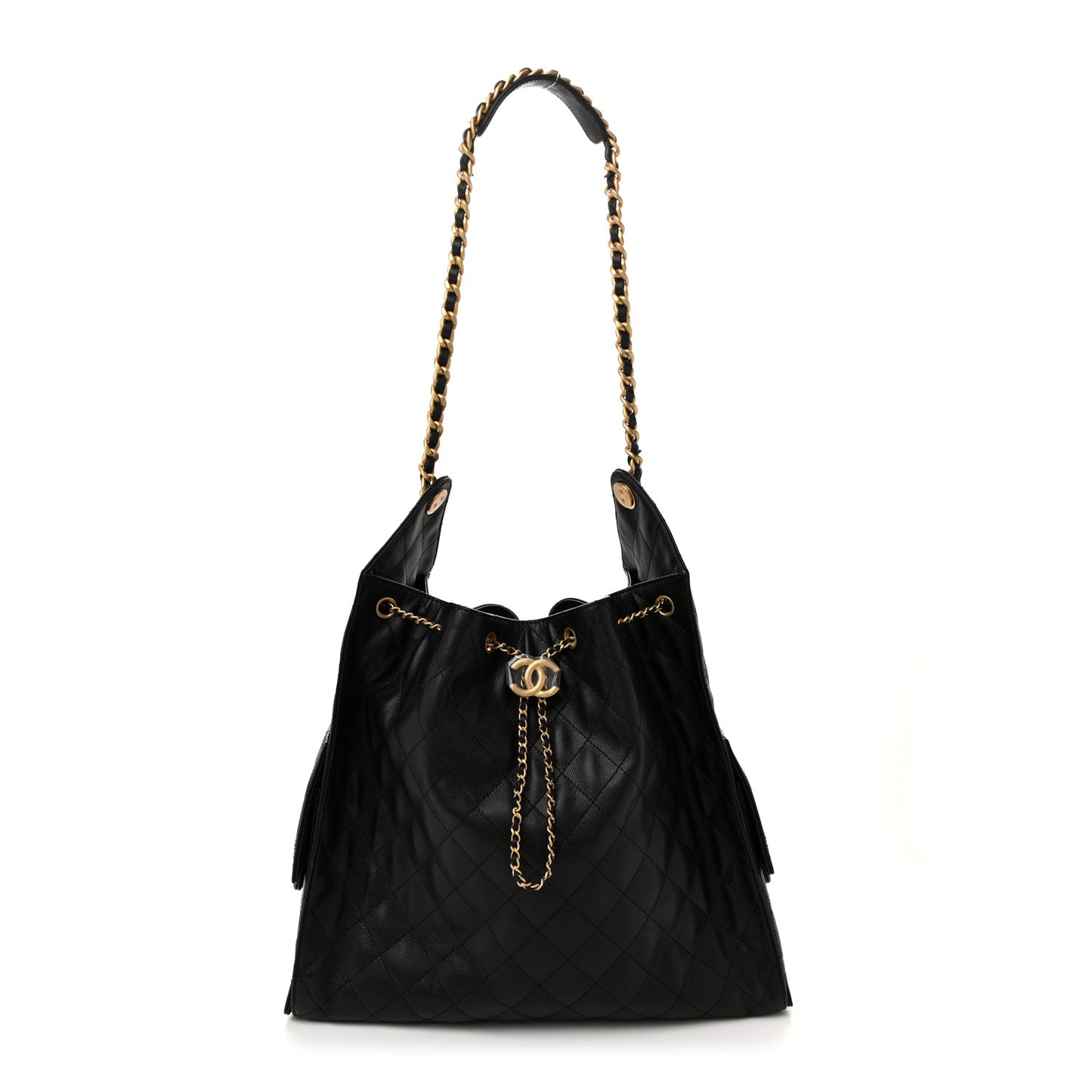 Caviar Quilted Large Chanel 25 Handbag Black