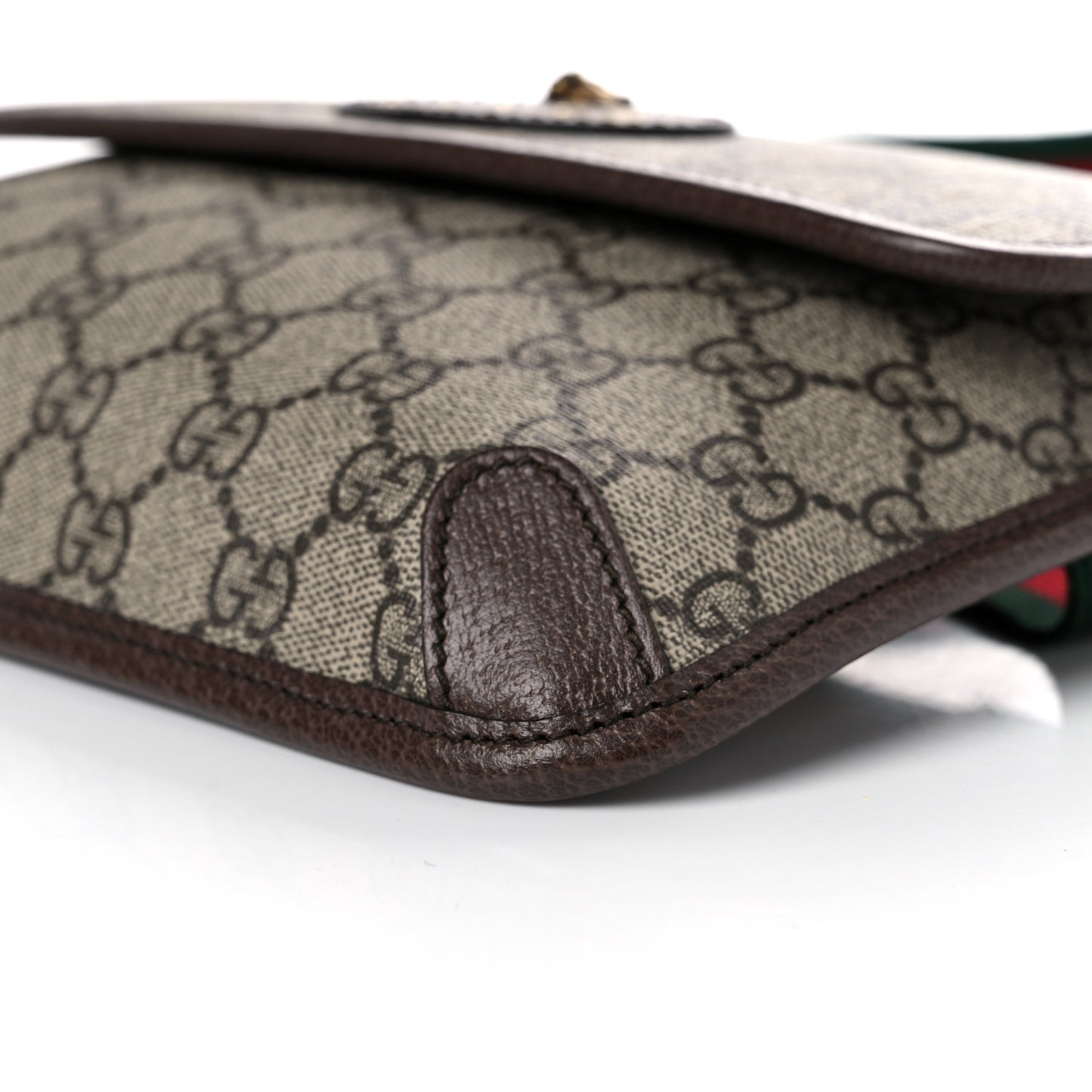 GG Supreme Monogram Neo Vintage Web Belt Bag Brown