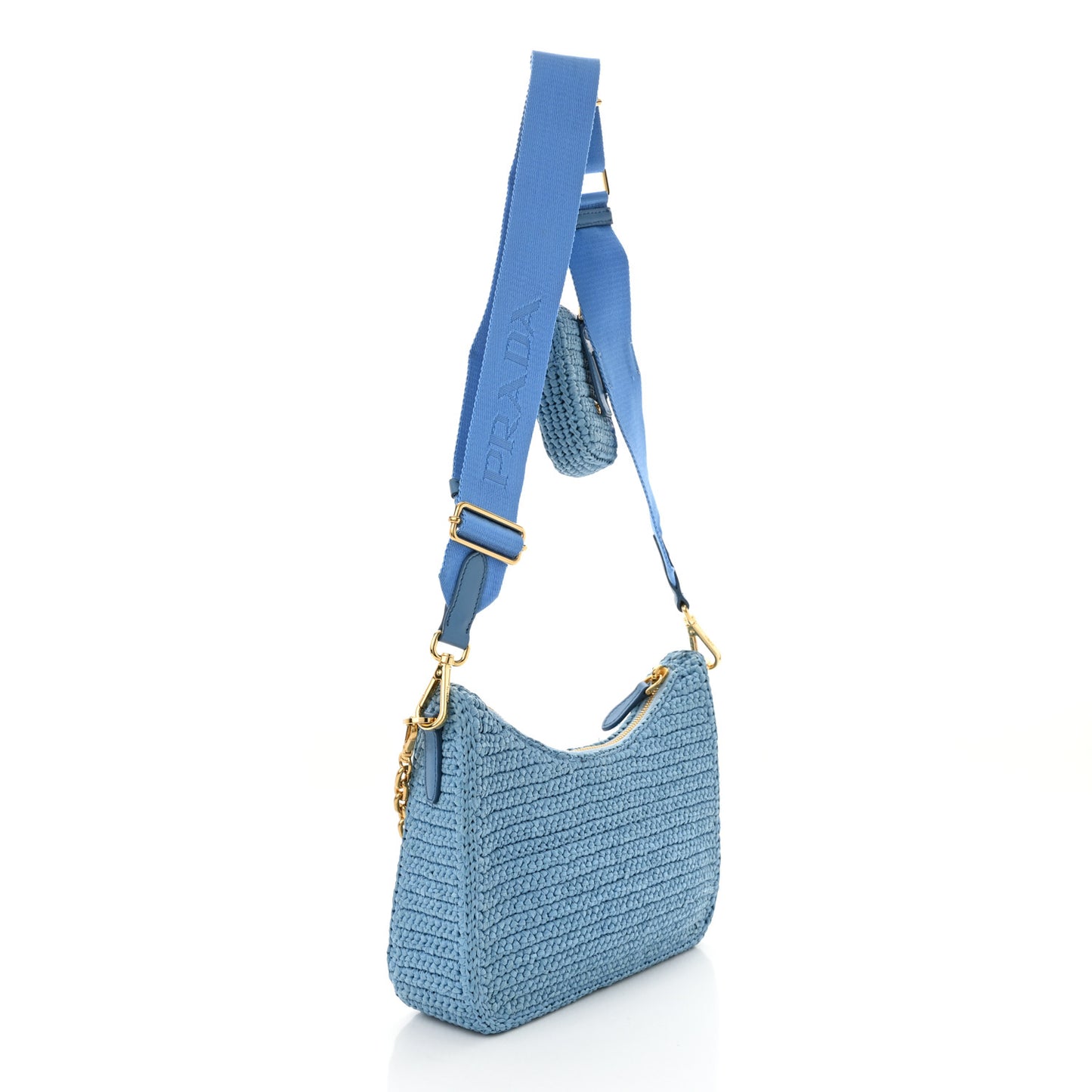 Yarn Raffia Effect Crochet Re-Edition 2005 Shoulder Bag Celeste