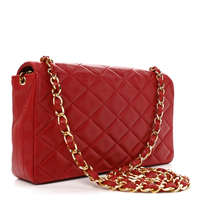 Chanel Lambskin Quilted Small Single Flap Red 2 of 10