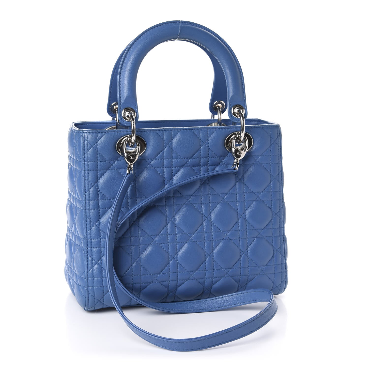 Christian Dior Lambskin Cannage Medium Lady Dior Blue Pastel 3 of 10
