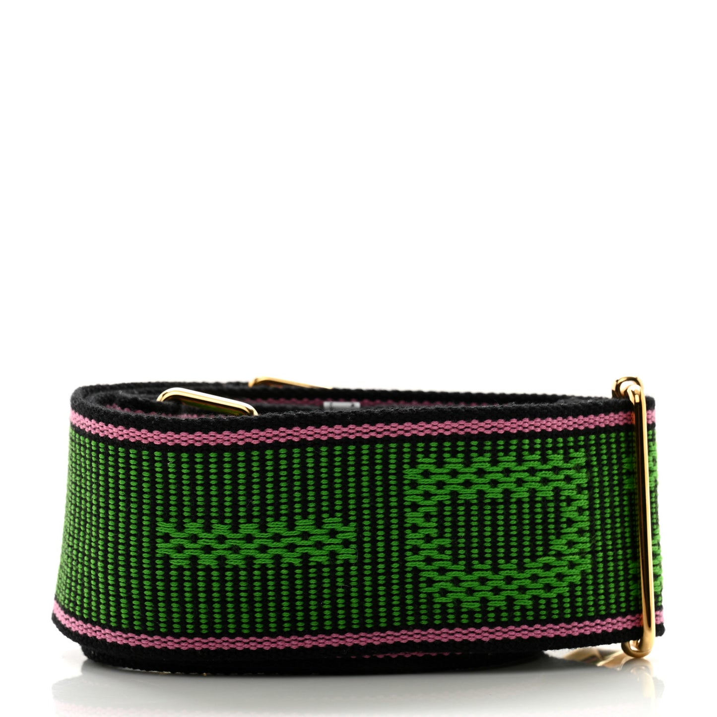 Cannete Ribbon Poly Vitello Century Logo Adjustable Strap You Rosa Antico Verde Black