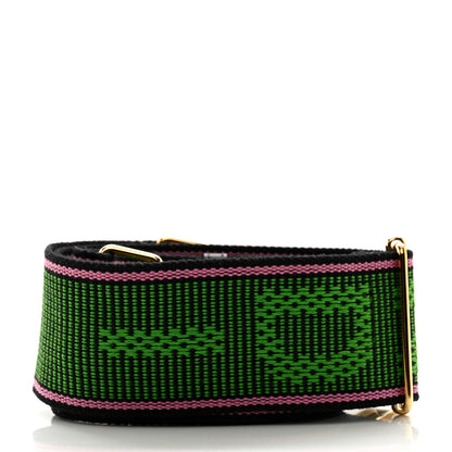Fendi Cannete Ribbon Poly Vitello Century Logo Adjustable Strap You Rosa Antico Verde Black 2 of 4