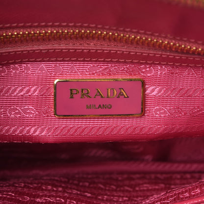 Prada Saffiano Vernice Mini Galleria Double Zip Tote Peonia 6 of 12