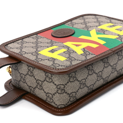 Gucci GG Supreme Monogram Azalea Calfskin Fake/Not Retro Interlocking G Cosmetic Case Beige Ebony Brown Sugar 10 of 12