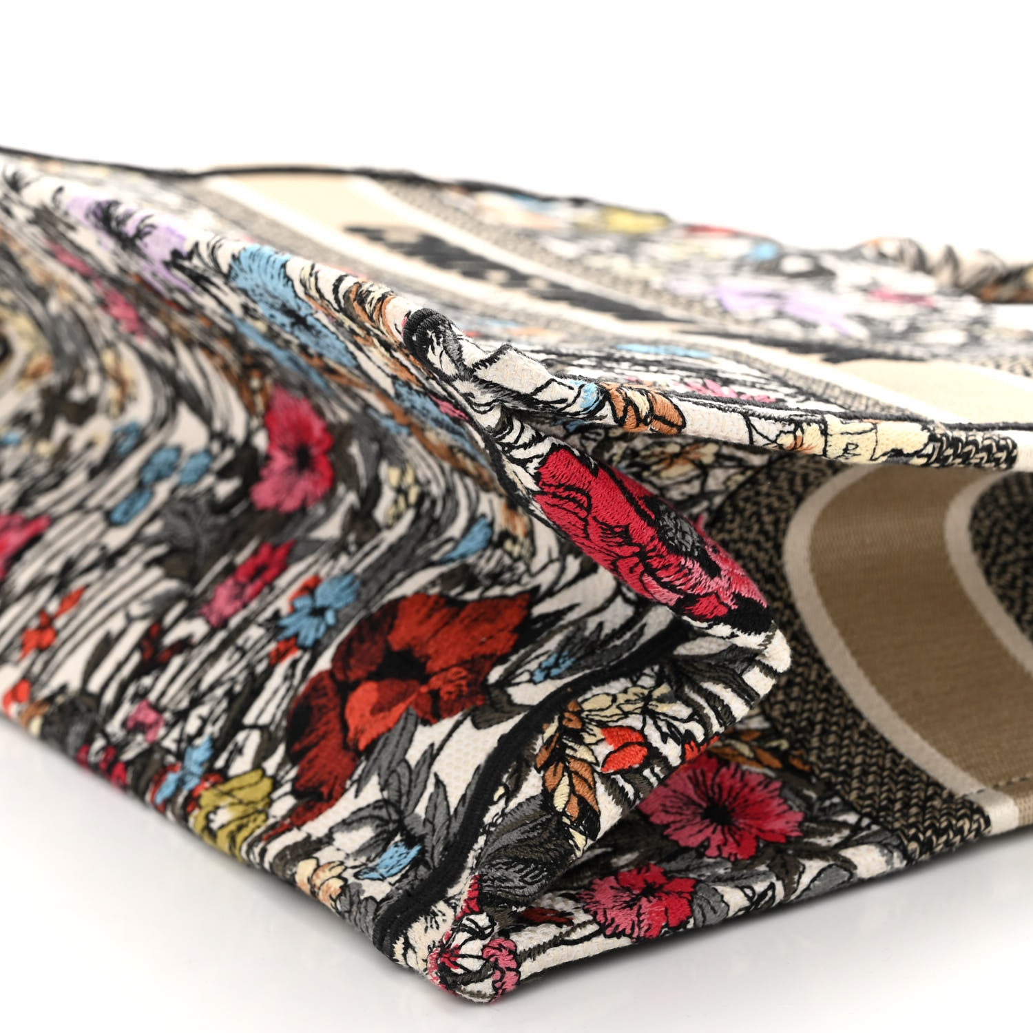 Christian Dior Canvas Embroidered Medium Mille Fleurs Book Tote Multicolor 9 of 9