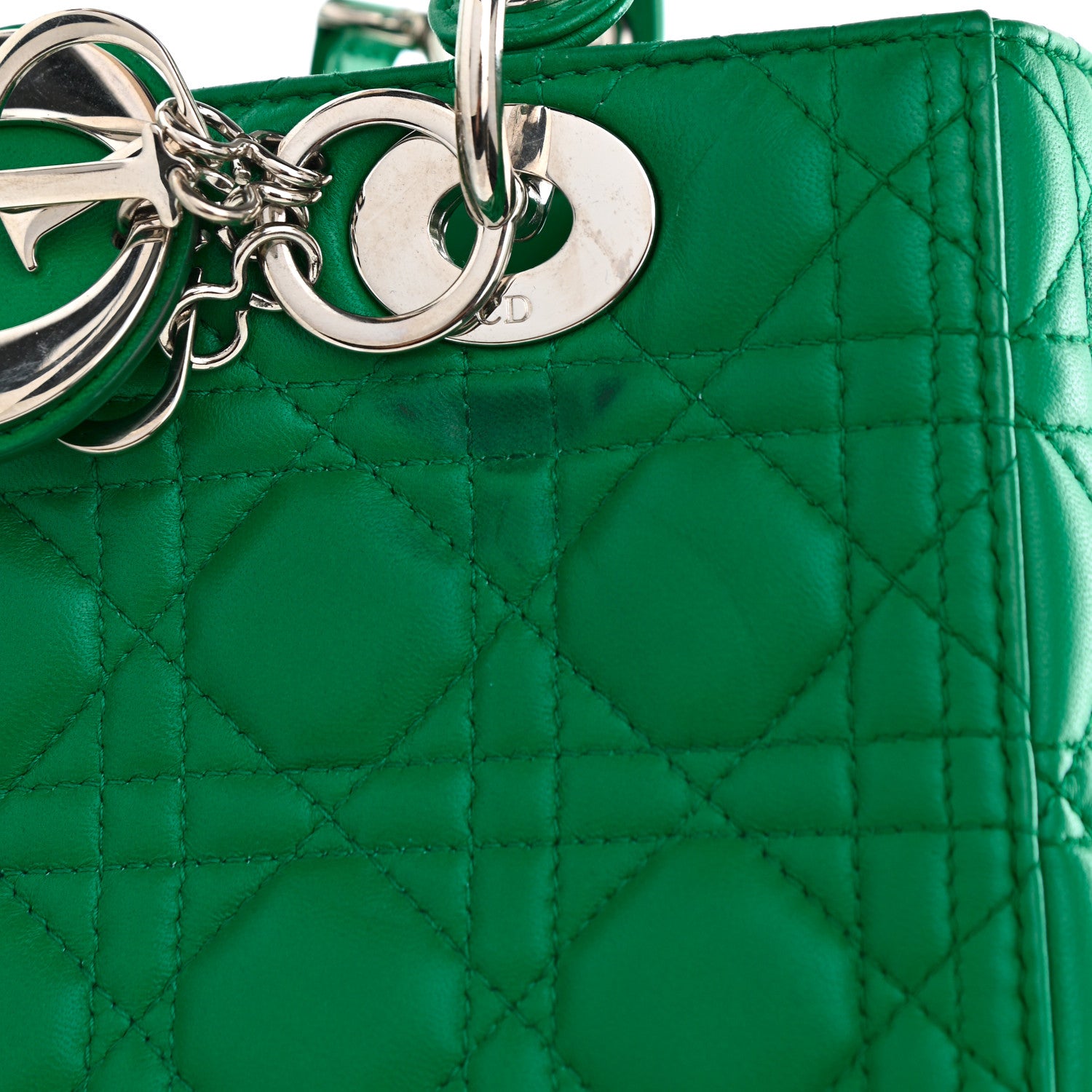 Christian Dior Lambskin Cannage Medium Lady Dior Green 12 of 14