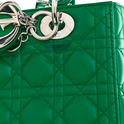 Christian Dior Lambskin Cannage Medium Lady Dior Green 12 of 14