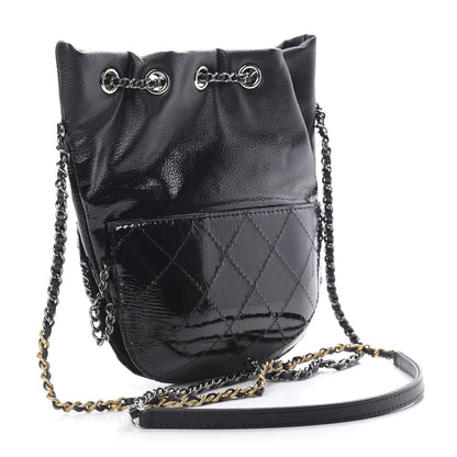 Chanel Patent Goatskin Quilted Small Gabrielle Bucket Black 4 of 12