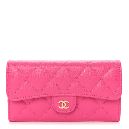 Chanel Caviar Quilted Medium Flap Wallet Dark Pink 1 of 9