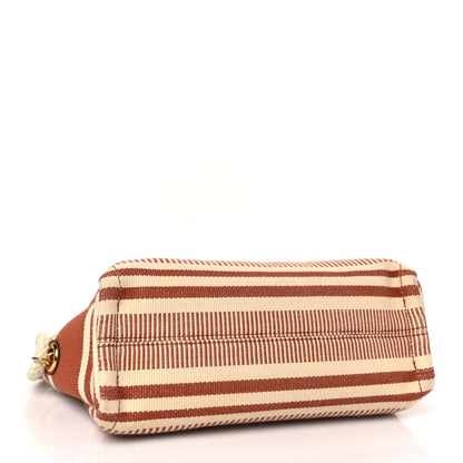 Celine Textile Striped Logo Thais Pouch Sienna 5 of 9