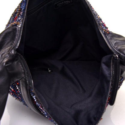 Chanel Tweed Lambskin Large Girl Bag Multicolor Black 5 of 9