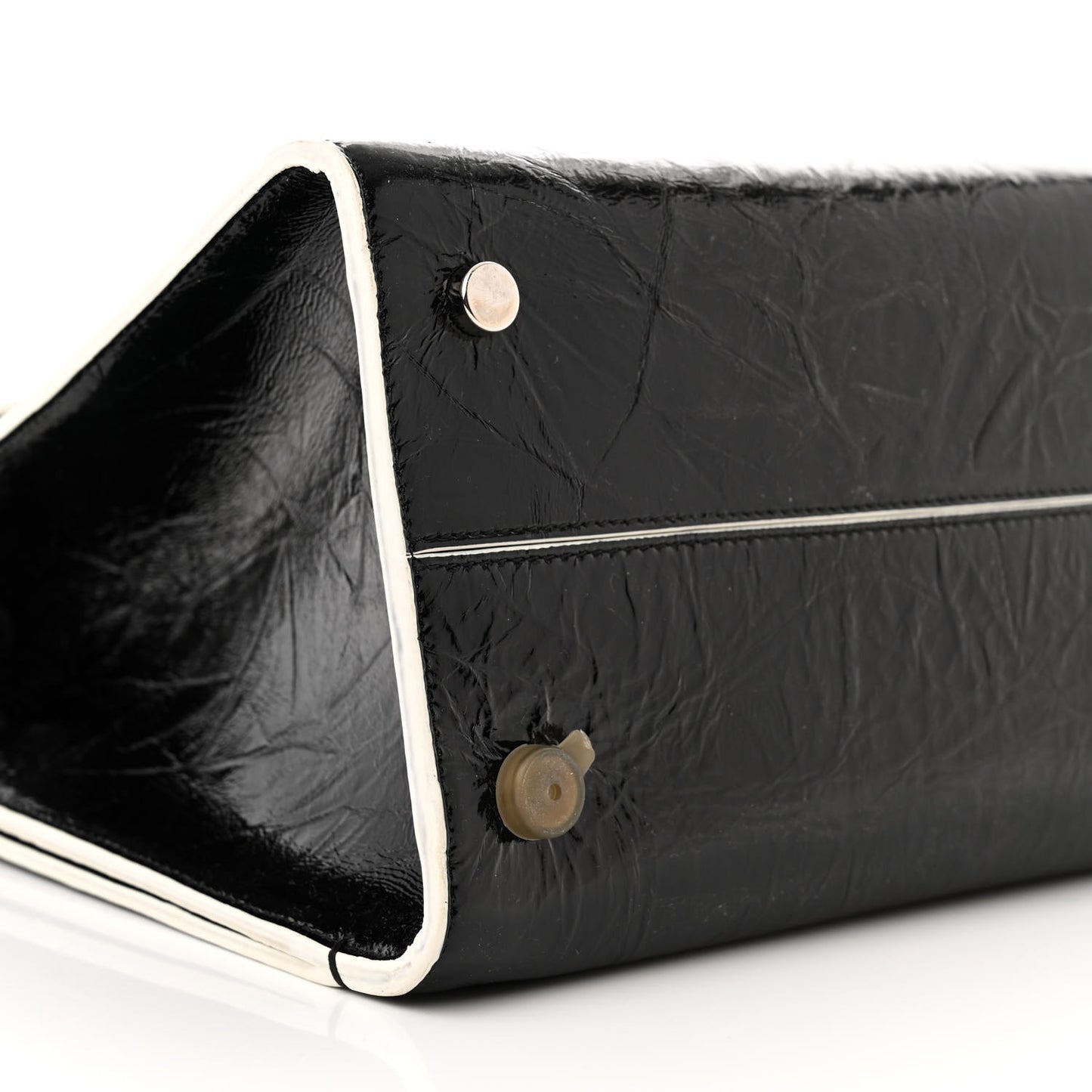 Crinkled Calfskin Medium Diorever Flap Black