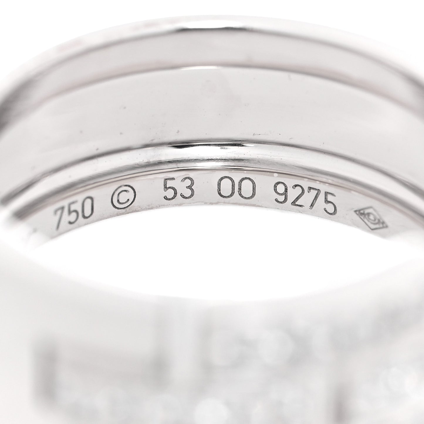 18K White Gold Diamond Maillon Panthere Ring 53 6.5