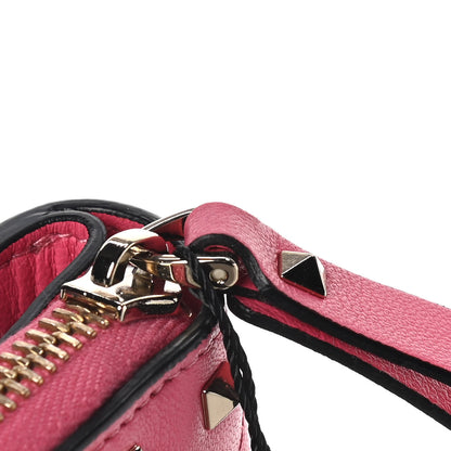 Valentino Garavani Nappa Rockstud Spike Compact Zip Around Wallet Shadow Pink 6 of 23