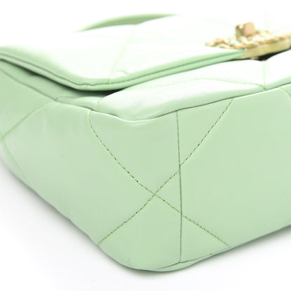Chanel Goatskin Quilted Medium 19 Flap Light Green 7 of 10