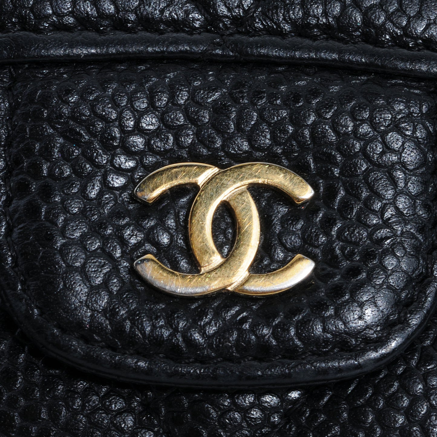 Caviar Quilted Long Flap Wallet Black
