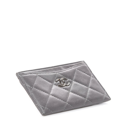 Chanel Lambskin Quilted Card Holder Grey 3 of 6
