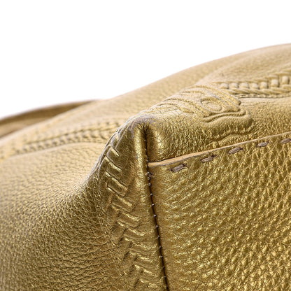 Fendi Calfskin Romano Selleria Large Villa Borghese Tote Gold 11 of 12