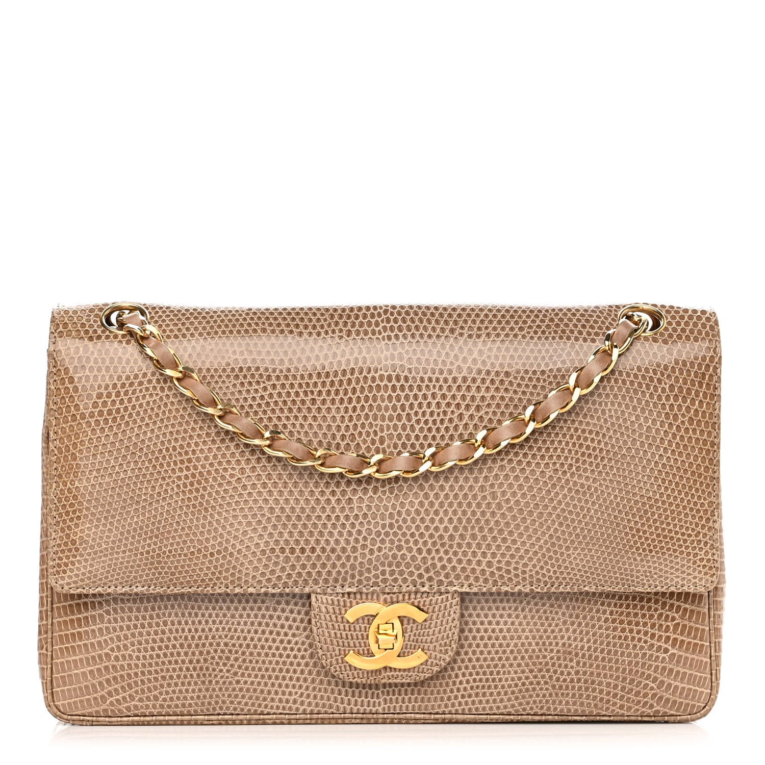 Chanel Lizard Medium Double Flap Beige 1 of 13