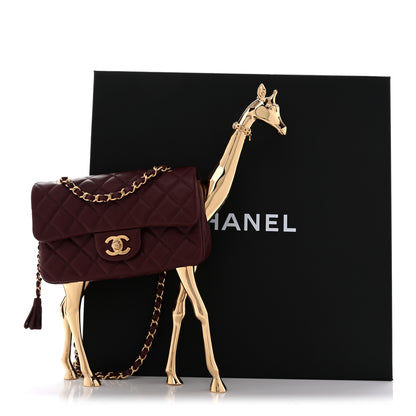 Chanel Lambskin Quilted Mini Giraffe Flap Dark Burgundy 13 of 13