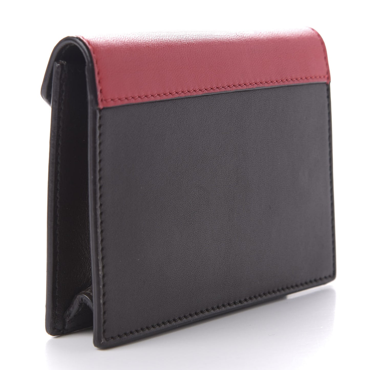 Smooth Calfskin Pocket Card Holder Dark Rust